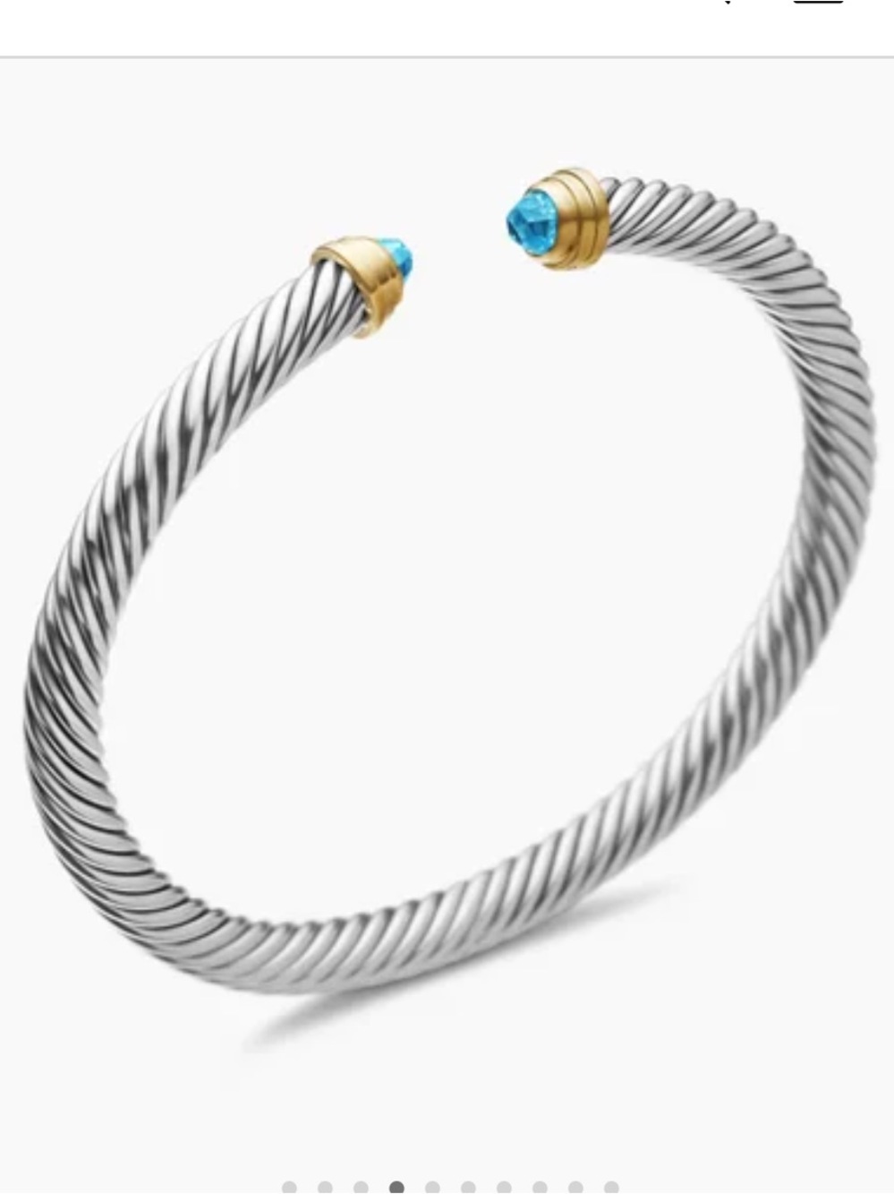 David Yurman Classic Cable Bracelet with London Blue Topaz